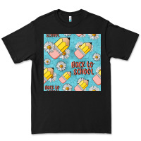 Black back to school seamless pattern Premium Tee - BundleAndBundleShop
