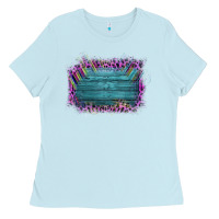 Baby Blue Aztec Wood Leopard Frame Ladies Tee - Bettercallsaul