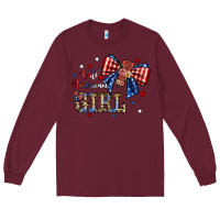 Burgundy cute american girl Long Sleeve Tee - JahusDesignShop