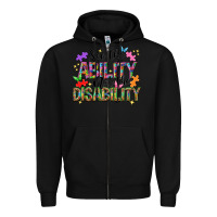 Black see the ability not the disability Zipper Hoodie - NancyCooperArtShop