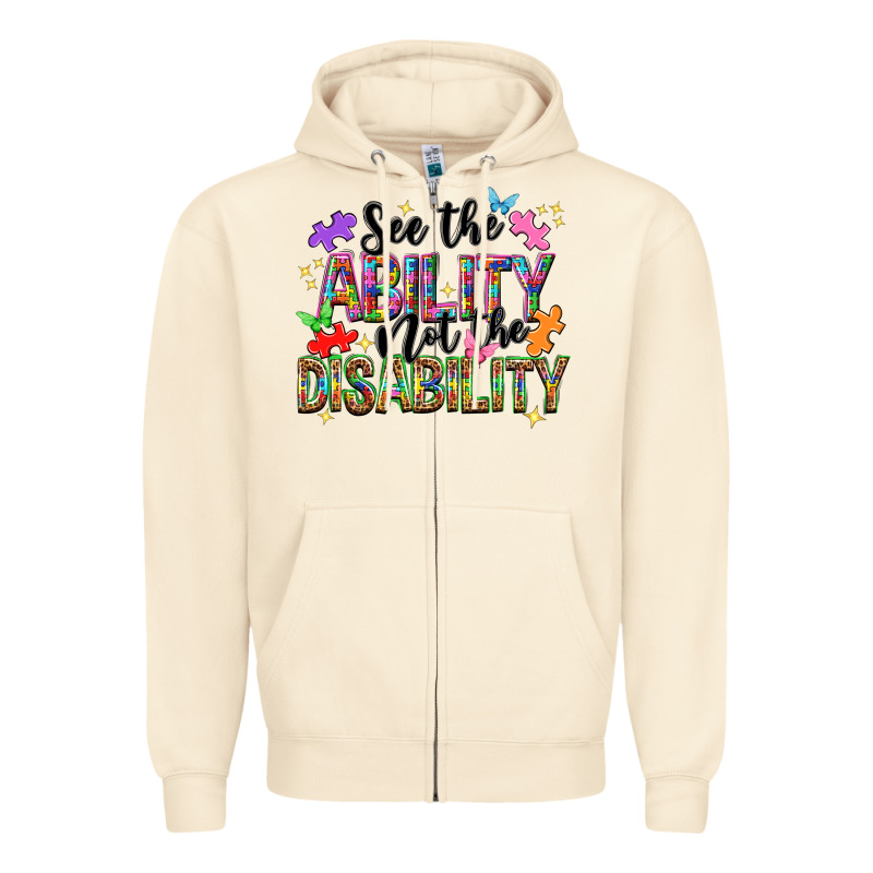 See The Ability Not The Disability Zipper Hoodie by NancyCooperArtShop | Teevron