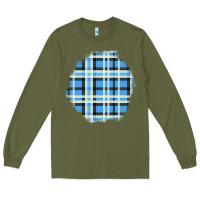Army Green Winter Tartan Patch Long Sleeve Tee - BundleAndBundleShop