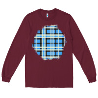 Burgundy Winter Tartan Patch Long Sleeve Tee - BundleAndBundleShop