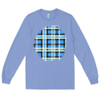 Colony Blue Winter Tartan Patch Long Sleeve Tee - BundleAndBundleShop