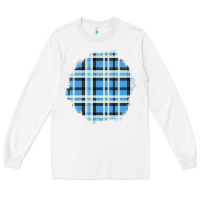 White Winter Tartan Patch Long Sleeve Tee - BundleAndBundleShop