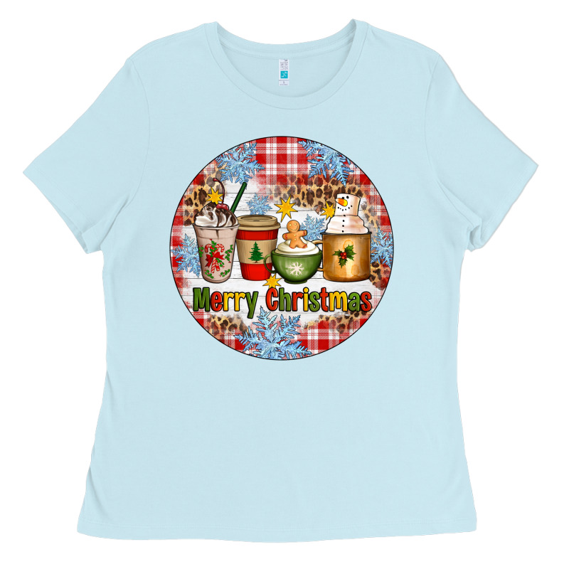Merry Christmas Coffee Cups Ladies Tee by Artiststas | Teevron