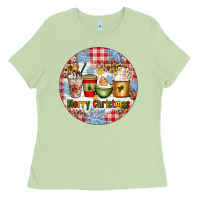 Matcha Merry Christmas Coffee Cups Ladies Tee - Artiststas