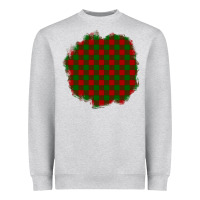 Heather Grey Christmas Tartan Patch Heavyweight Sweatshirt - BundleAndBundleShop