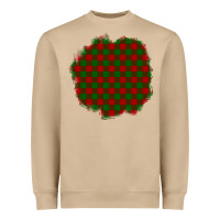 Mushroom Christmas Tartan Patch Heavyweight Sweatshirt - BundleAndBundleShop
