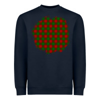 Navy Christmas Tartan Patch Heavyweight Sweatshirt - BundleAndBundleShop