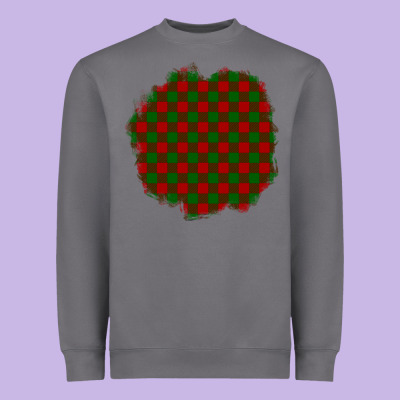 Christmas Tartan Patch Heavyweight Sweatshirt Designed By Bundleandbundleshop
