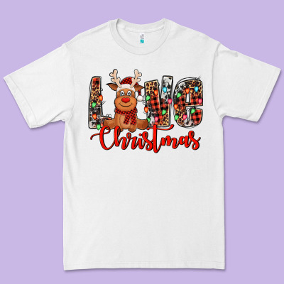 Love Christmas Reindeer Premium Tee Designed By Jasminsmagicworld
