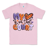 Bubblegum Pink my heart is on that court Classic Tee - MaliasSmallBusiness