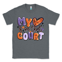 Charcoal Heather my heart is on that court Classic Tee - MaliasSmallBusiness