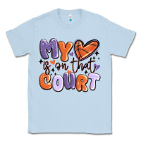 Dusty Blue my heart is on that court Classic Tee - MaliasSmallBusiness