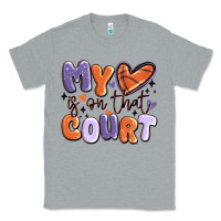 Heather Grey my heart is on that court Classic Tee - MaliasSmallBusiness