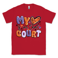 Red my heart is on that court Classic Tee - MaliasSmallBusiness