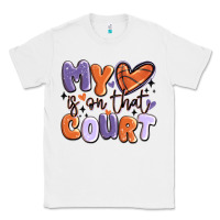White my heart is on that court Classic Tee - MaliasSmallBusiness