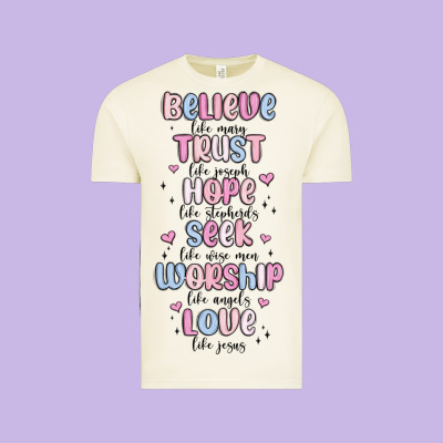 Believe Like Mary Trust Like Joseph Valentine S Da Vintage Tee Designed By Maliassmallbusiness