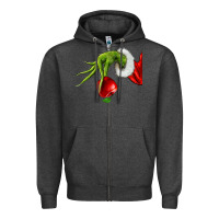 Charcoal Heather Christmas Character Zipper Hoodie - NancyCooperArtShop