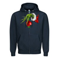 Navy Christmas Character Zipper Hoodie - NancyCooperArtShop