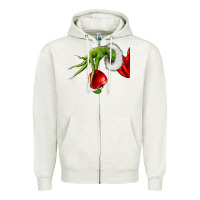Oatmeal Heather Christmas Character Zipper Hoodie - NancyCooperArtShop