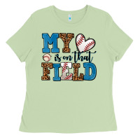 Matcha my heart is on that field baseball Ladies Tee - AdoDesignShop