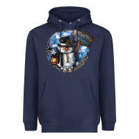 Navy hello winter Heavyweight Hoodie - CowGirlArtShop