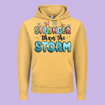 Stronger Than The Storm Vintage Hoodie Designed By Maliassmallbusiness