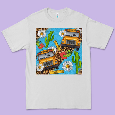 School Bus Seamless Pattern Premium Tee Designed By Bundleandbundleshop