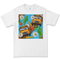 White school bus seamless pattern Premium Tee - BundleAndBundleShop