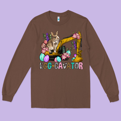 Egg Cavator Easter Long Sleeve Tee Designed By Bundleandbundleshop