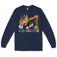 Navy Egg Cavator Easter Long Sleeve Tee - BundleAndBundleShop