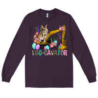 Plum Egg Cavator Easter Long Sleeve Tee - BundleAndBundleShop
