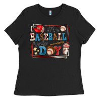 Black its a baseball kinda day Ladies Tee - AdoDesignShop