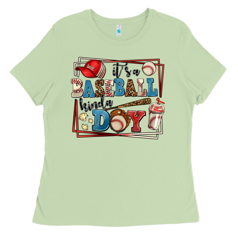 Its A Baseball Kinda Day Ladies Tee by AdoDesignShop | Teevron