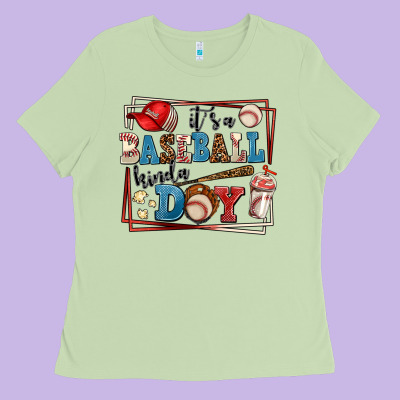 Its A Baseball Kinda Day Ladies Tee Designed By Adodesignshop