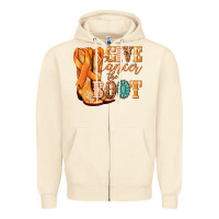 Give Cancer The Boot Kidney Cancer Orange Ribbon Zipper Hoodie | Teevron