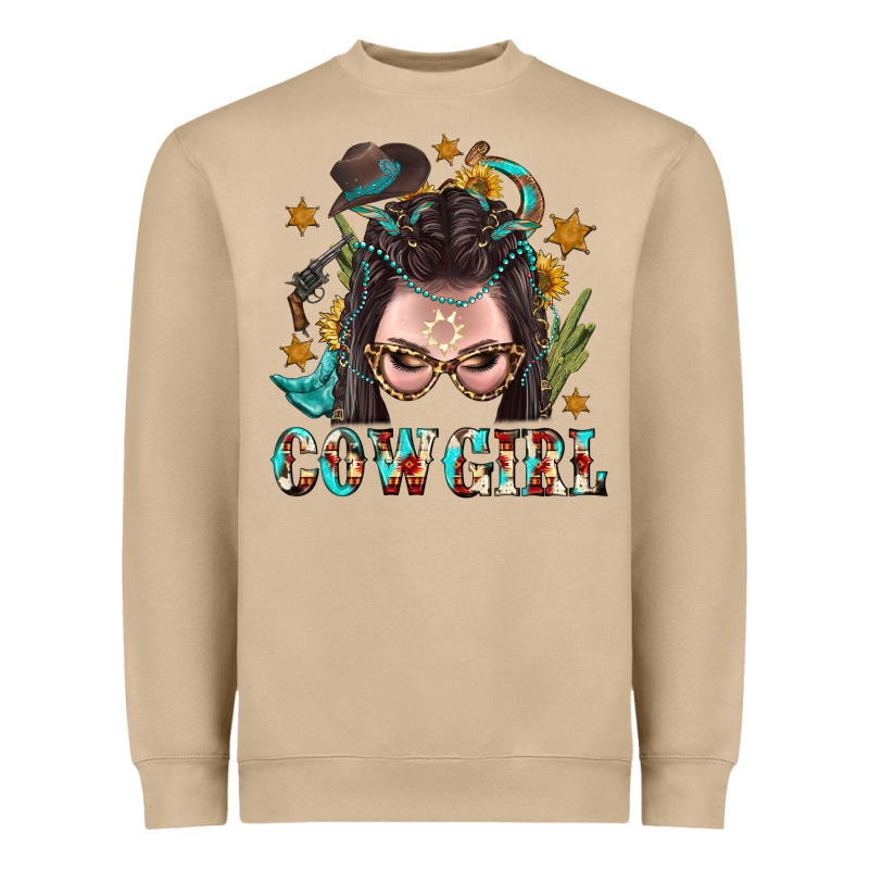 Western Cowgirl Braid Hair Heavyweight Sweatshirt by BundleAndBundleShop | Teevron