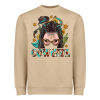 Mushroom Western Cowgirl Braid Hair Heavyweight Sweatshirt - BundleAndBundleShop