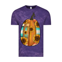 Cloud Purple Serape sunflower pumpkin Vintage Tee - NancyCooperArtShop