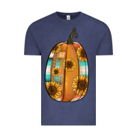 Vintage Denim Serape sunflower pumpkin Vintage Tee - NancyCooperArtShop