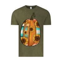 Vintage Olive Serape sunflower pumpkin Vintage Tee - NancyCooperArtShop
