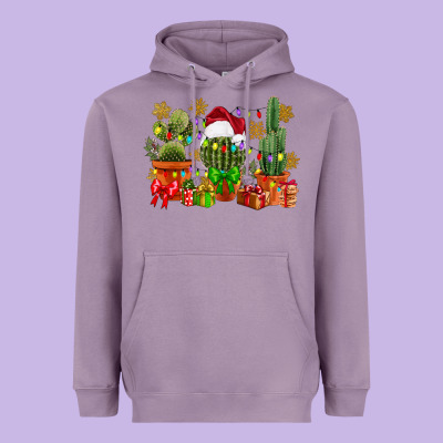 Christmas Cactus Heavyweight Hoodie Designed By Cowgirlartshop