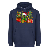 Navy christmas cactus Heavyweight Hoodie - CowGirlArtShop