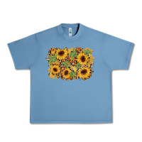 Pebble Blue cactus leopard sunflower glitter background Urban Heavy Tee - AdoDesignShop