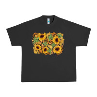 Pigment Black cactus leopard sunflower glitter background Urban Heavy Tee - AdoDesignShop