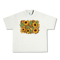 Pistachio cactus leopard sunflower glitter background Urban Heavy Tee - AdoDesignShop