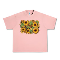 Salmon cactus leopard sunflower glitter background Urban Heavy Tee - AdoDesignShop