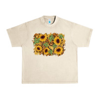 Sandshell cactus leopard sunflower glitter background Urban Heavy Tee - AdoDesignShop